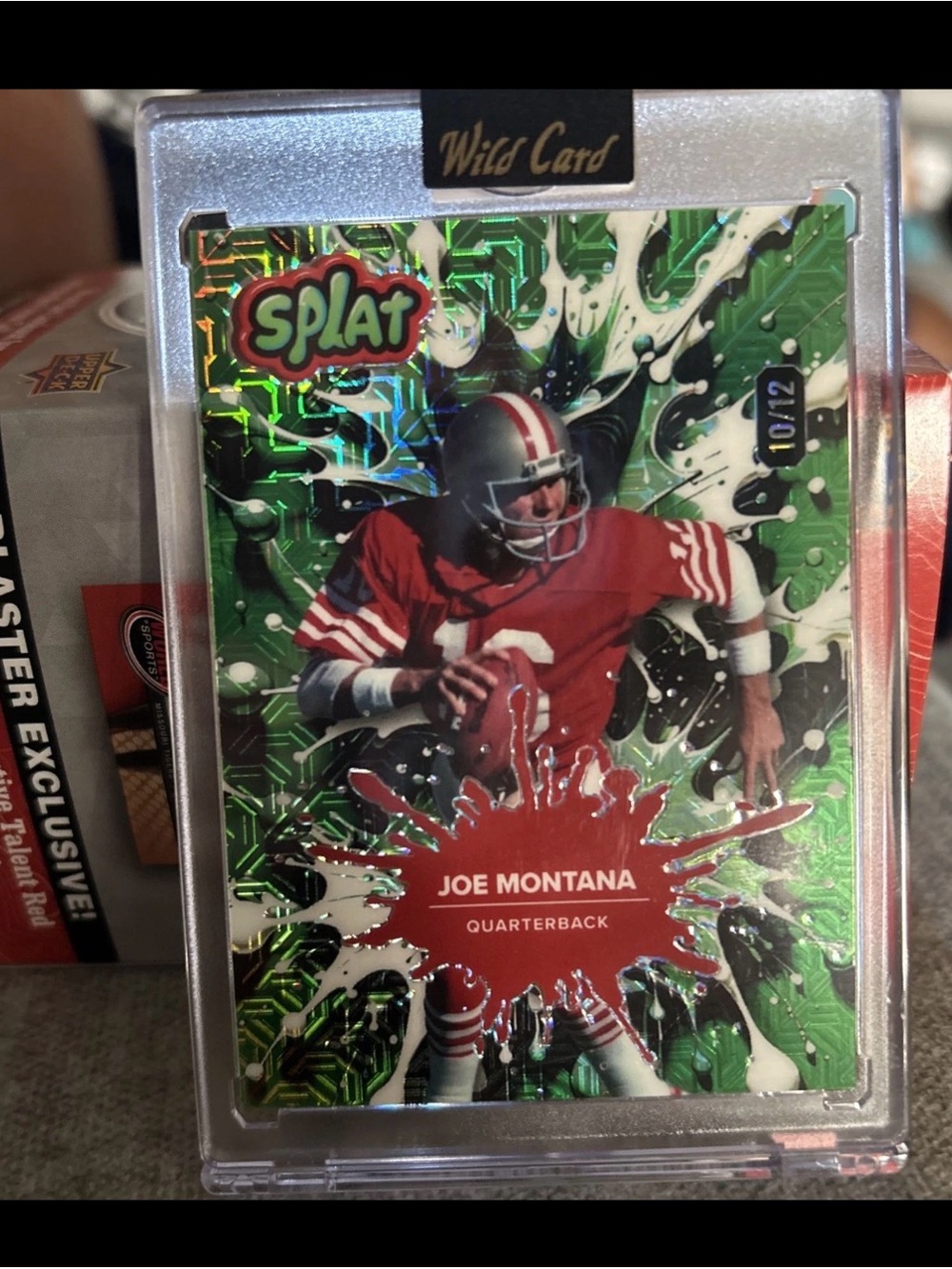 Wild Card Joe Montana Splat Football Card - Number 10/12